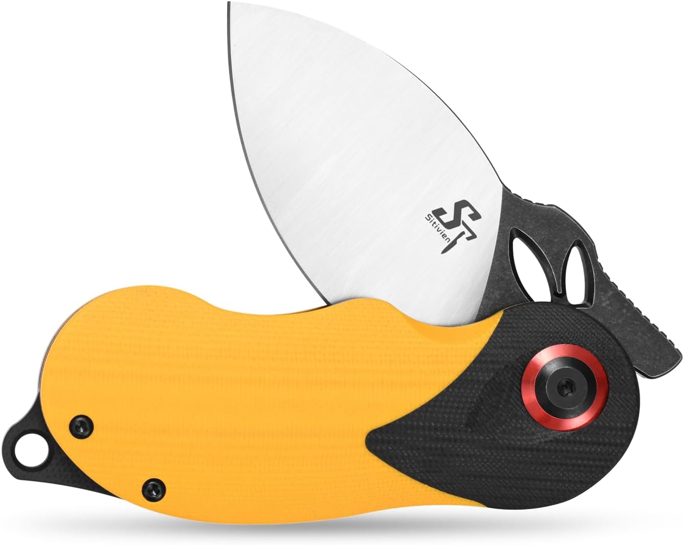 Sitivien ST159 – Cuchillo plegable, hoja de acero K110 con mango G10, cuchillo de herramienta EDC de la serie del zodiaco chino para acampar al aire