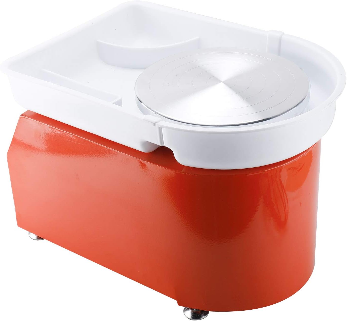 HighFree Máquina eléctrica de rueda de cerámica de 9.8 in con lavabo lavable desmontable, pedales de pie y herramientas de escultura de arcilla
