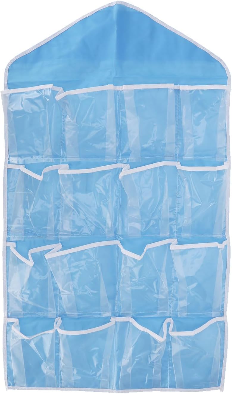 Organizadores colgantes de pared para brasieres y ropa interior, bolsa de almacenamiento sobre la puerta con 16 bolsillos, estantes colgantes de
