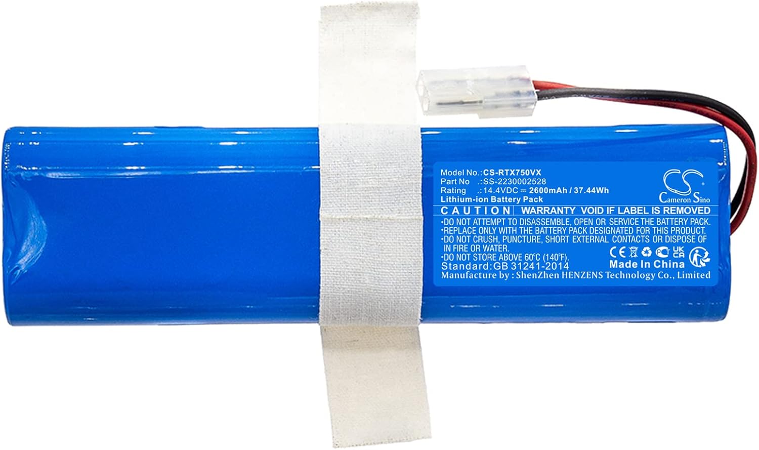 Replacement Battery for Rowenta RR8567, RR8567WHNS0, RR8575, RR8575WHNS0, RR8577, RR8577WHNS0, RR8585, RR8585WHNS0, RR8587, RR8587WHNS0 14.4V2600mA