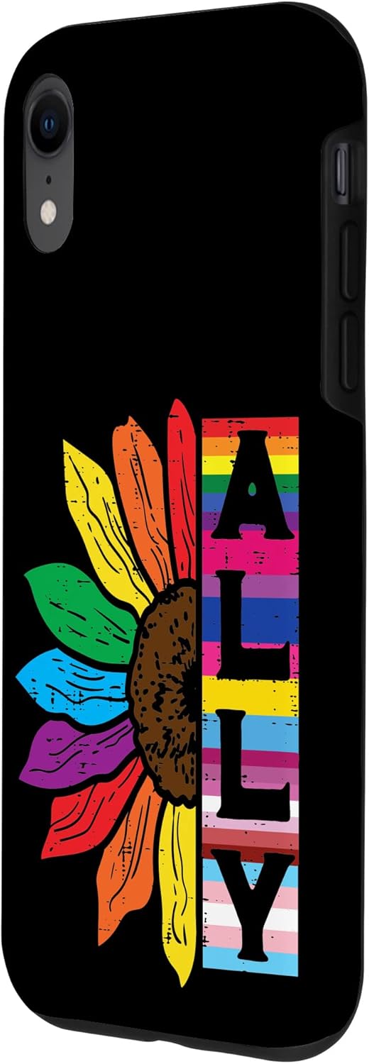Funda para iPhone XR Lgbt Gay Ally Girasol Rainbow Pride Flag Hombres Mujeres Niños