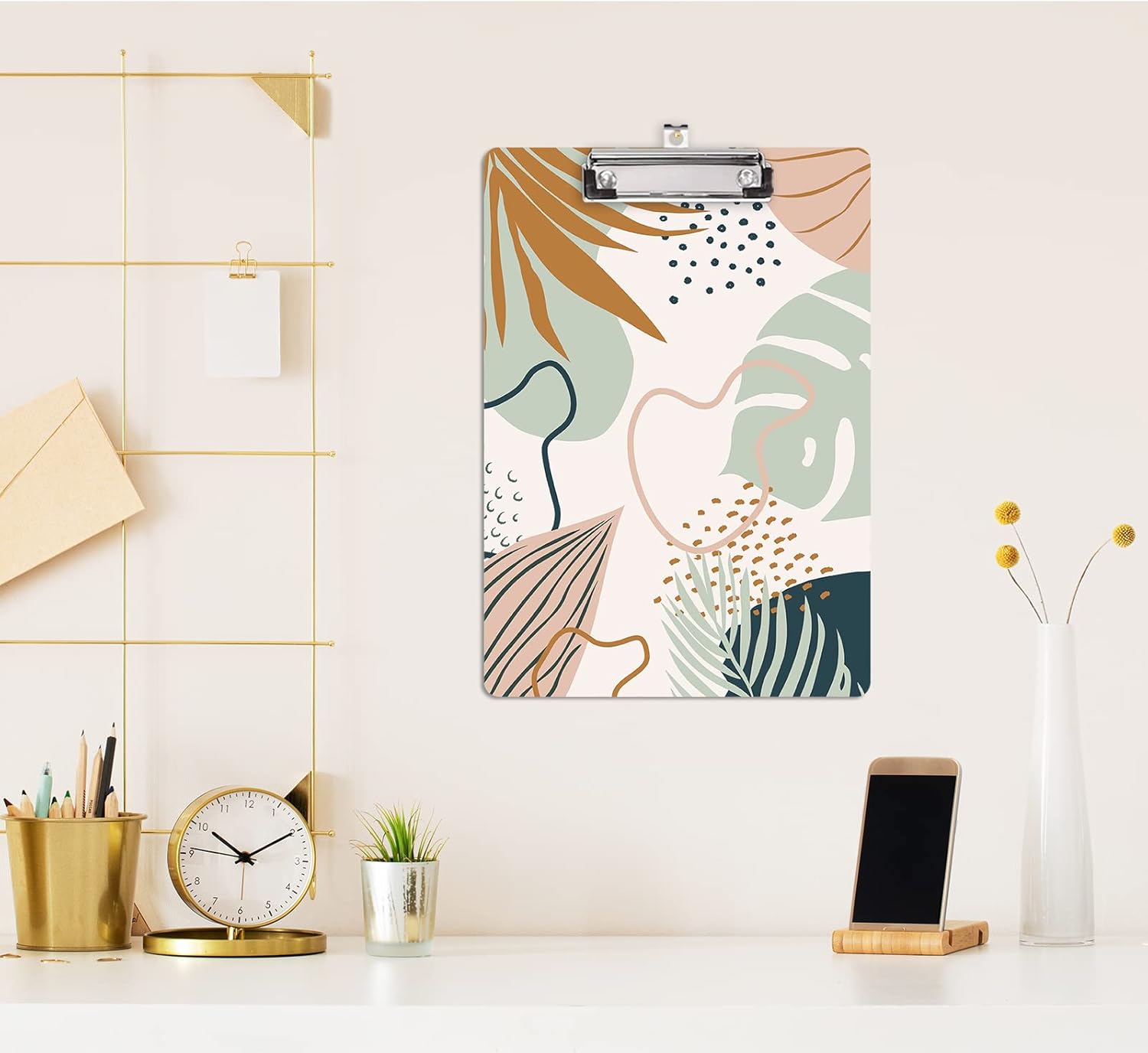 Hongri – Portapapeles de cartón, madera, tamaño carta con diseño moderno, personalizado, tamaño A4 de 9 x 12.5pulgadas, material de oficina, de