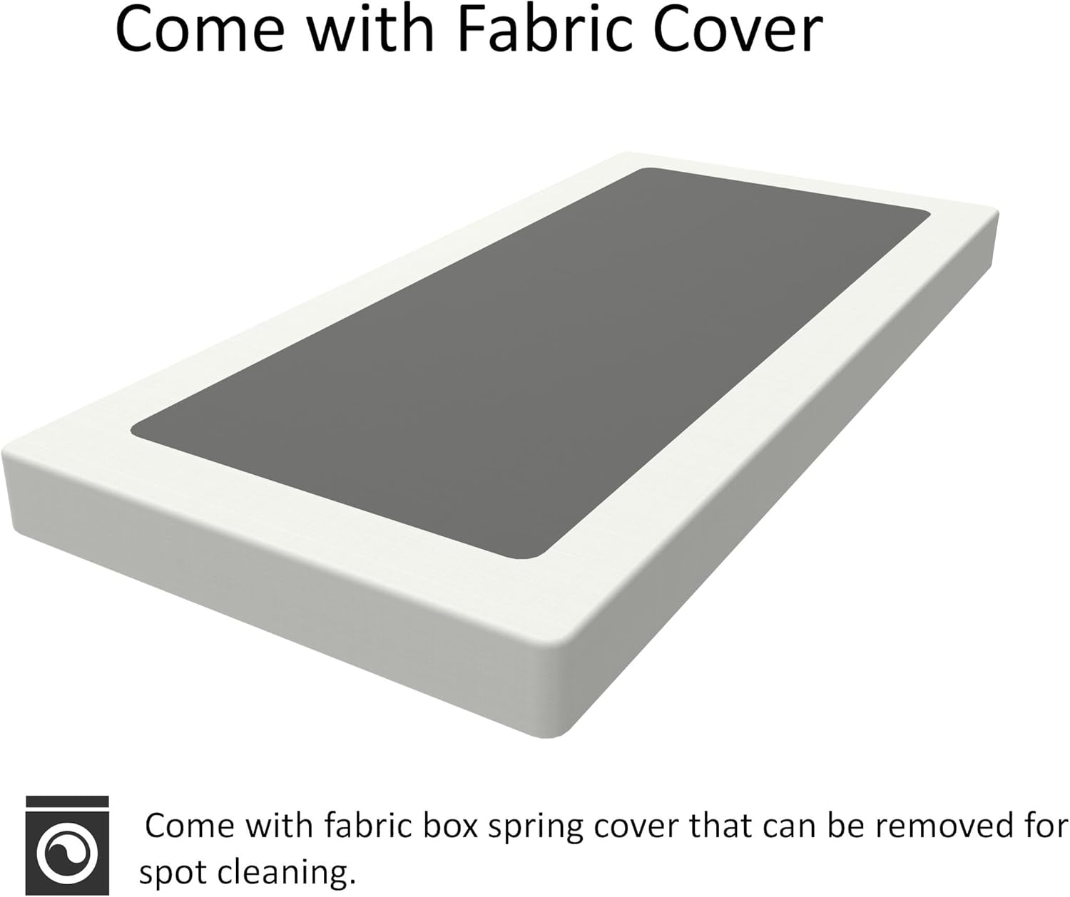 EMODA Base de cama con somier individual XL de 5 pulgadas, base de colchón de metal resistente de 1500 libras con funda de tela, fácil montaje