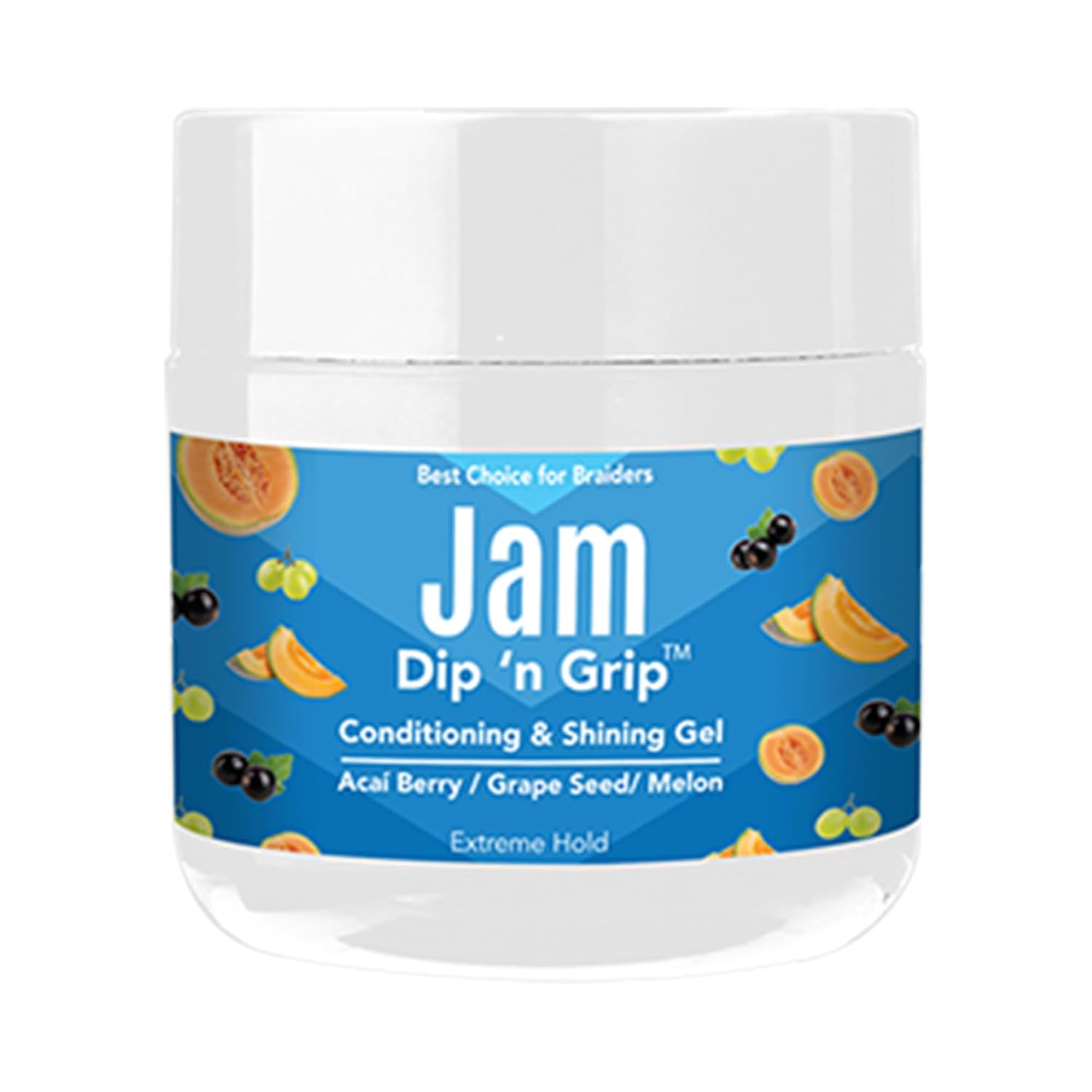 Jam Conditioning & Shining Gel Acai BerrySemilla de uvaMelón, fijación extrema, solución de peinado unisex (4 onzas)