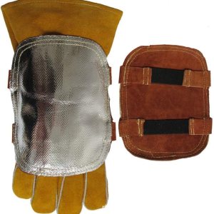Sonew Escudo térmico de cuero de vaca dividido, guantes de soldadura, cojín trasero aluminizado de la mano de la soldadura Sonew Escudo térmico de cuero de vaca dividido, guantes de soldadura, cojín trasero aluminizado de la mano de la soldadura