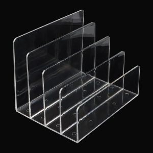 Soporte para archivos de acrílico de 4 secciones, organizador de archivos de acrílico transparente para escritorio, organizador de correo Soporte para archivos de acrílico de 4 secciones, organizador de archivos de acrílico transparente para escritorio, organizador de correo