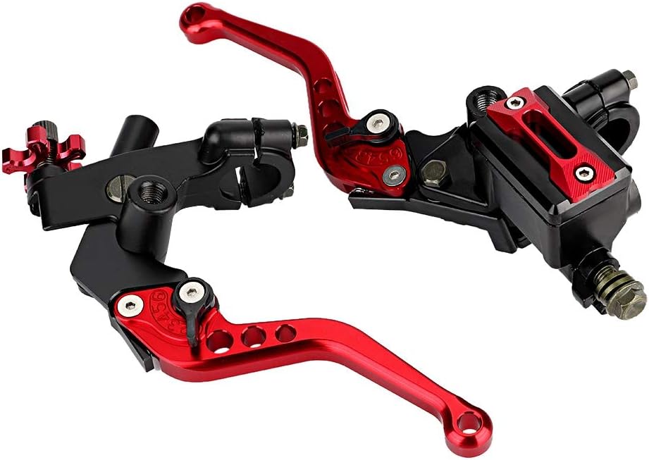 EVGATSAUTO Palancas de cilindro maestro, 1 par de palancas universales de freno de motocicleta de 78 pulgadas (0.866 in), palancas de depósito de