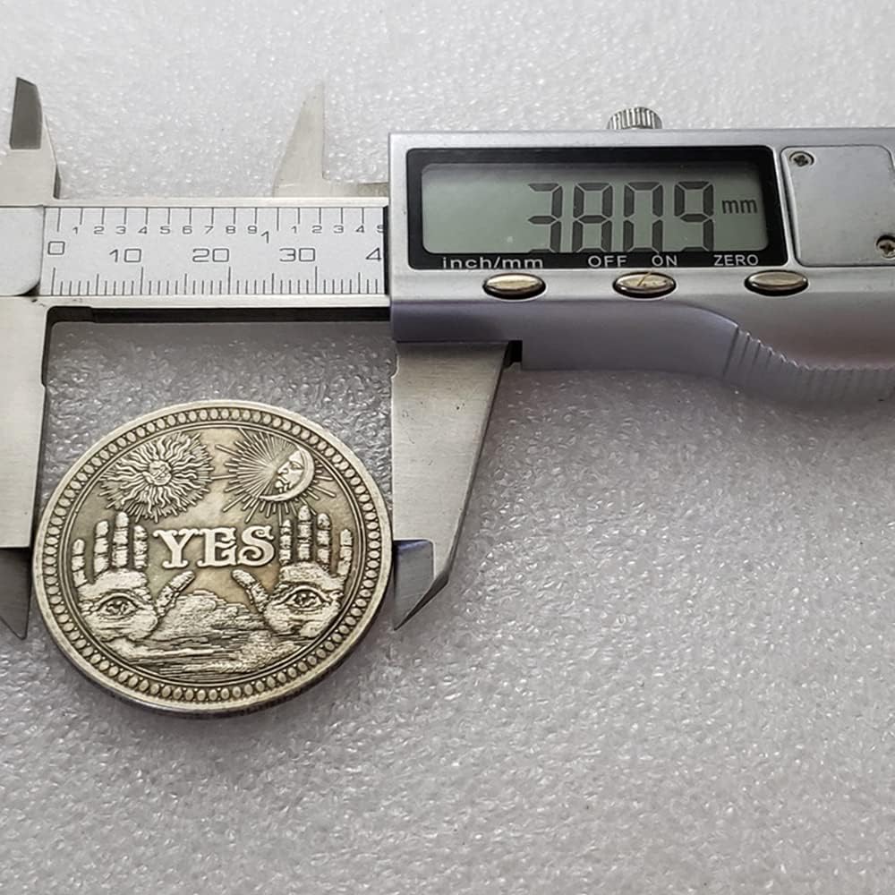 Yes or No Challenge Coin Decision Maker Lucky Coin Antique Silver