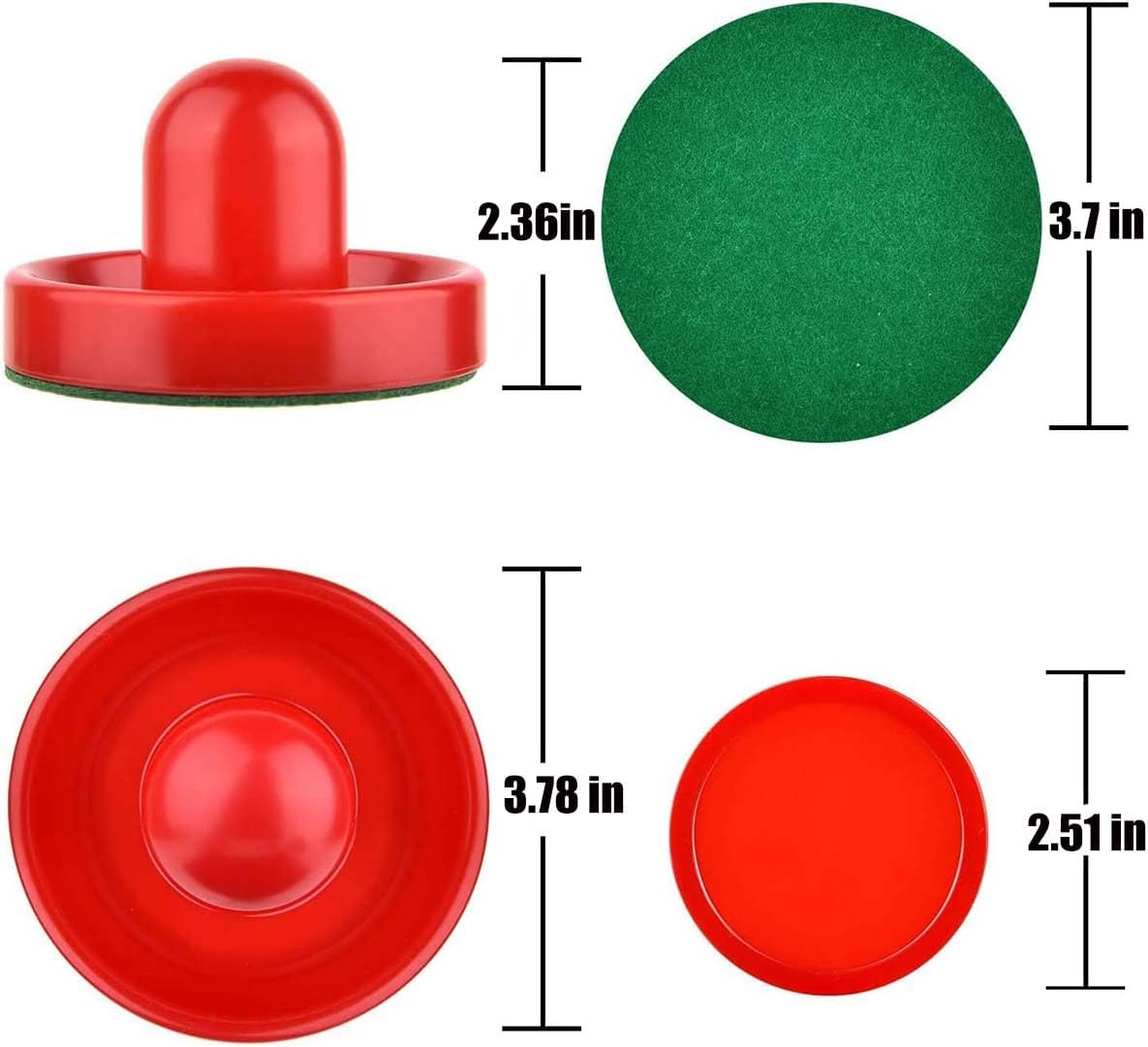 1 Set Red Air Hockey Pushers and Air Hockey Pucks Air Hockey Paddles Hockey Accessories Air Hockey Pucks and Paddles Goal Handles Paddles