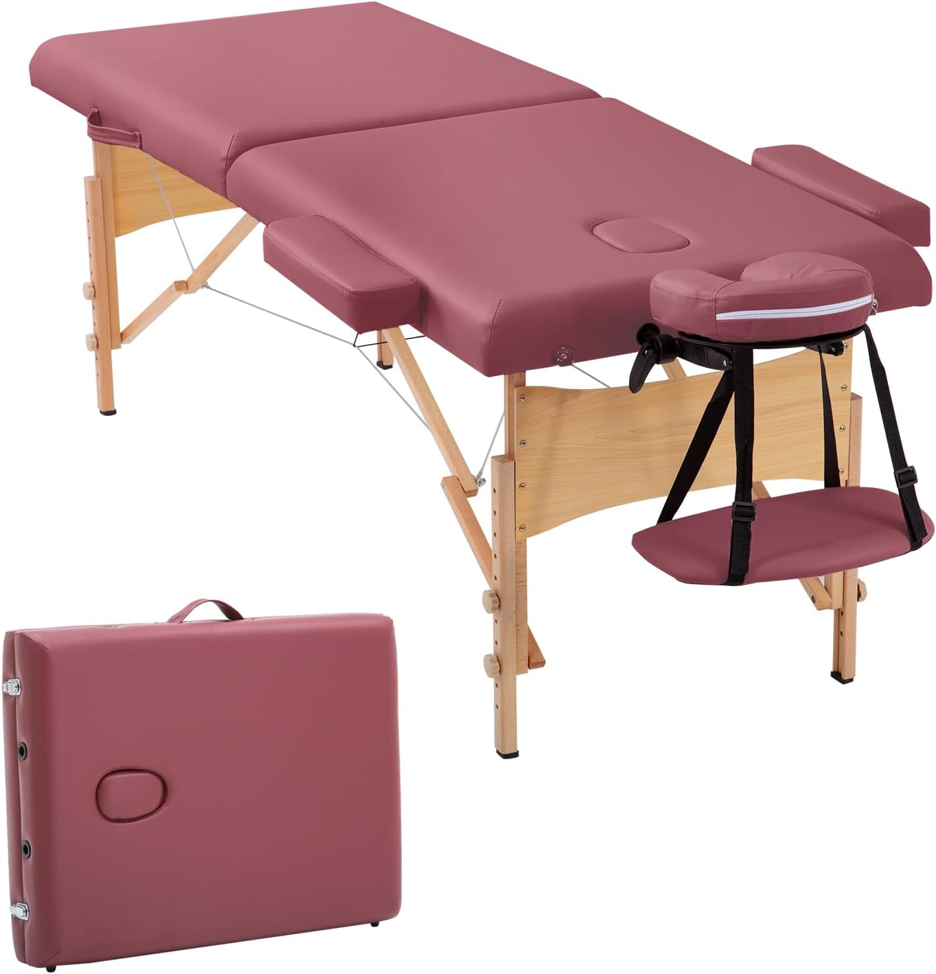 PayLessHere Mesa de masaje portátil de 2 pliegues, cama de spa, cama de masaje, cama de masaje, cama de pestañas facial, cama de cuna facial, altura
