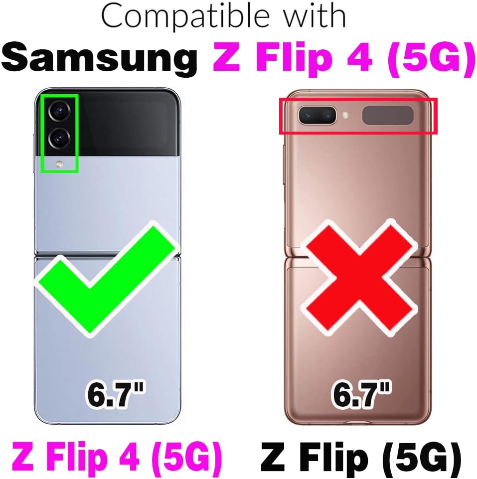 Asuwish Funda de teléfono para Samsung Galaxy Z Flip 4 5G 2022 con funda deslizante para cámara con soporte soporte delgado protector móvil duro