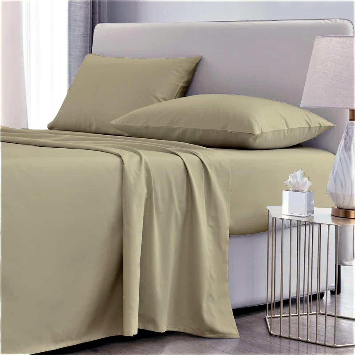 MyGiza Sheets, Juego de sábanas 100% de algodón egipcio Giza, tamaño matrimonial XL, extra largo, para adaptarse a colchones de hasta 15 pulgadas de