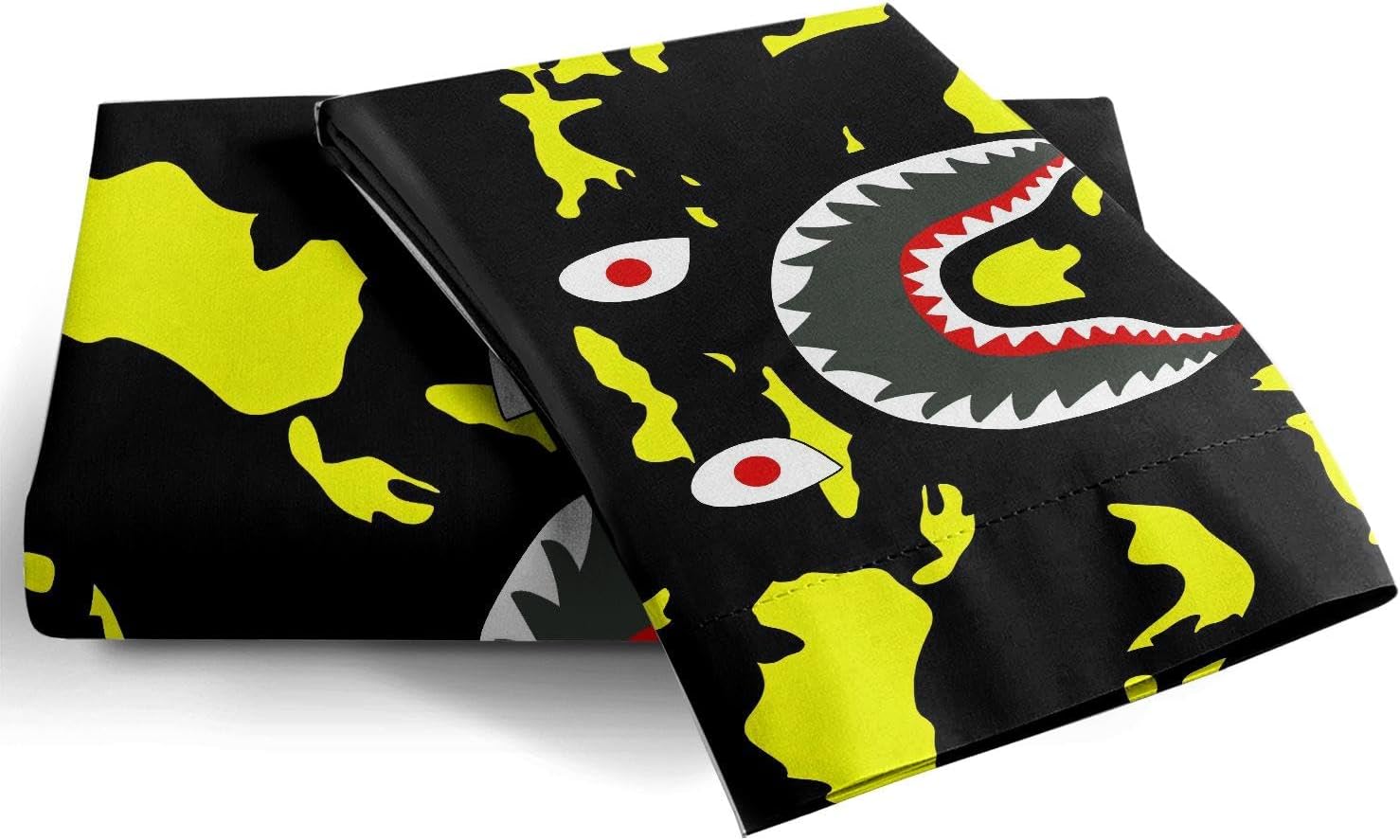 Juego de funda de edredón de tiburón camuflaje con estampado 3D para decoración de habitación, juego de ropa de cama supersuave de 3 piezas (1 funda