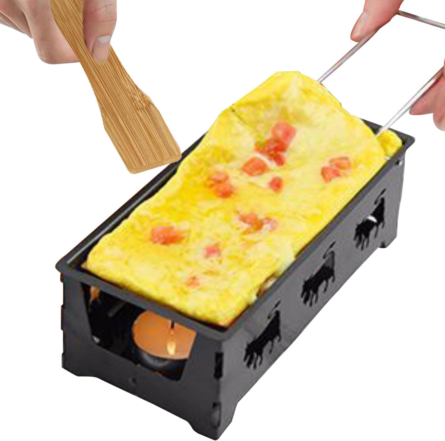 Espátulas de raclette raspadores de bambú natural, 8 piezas