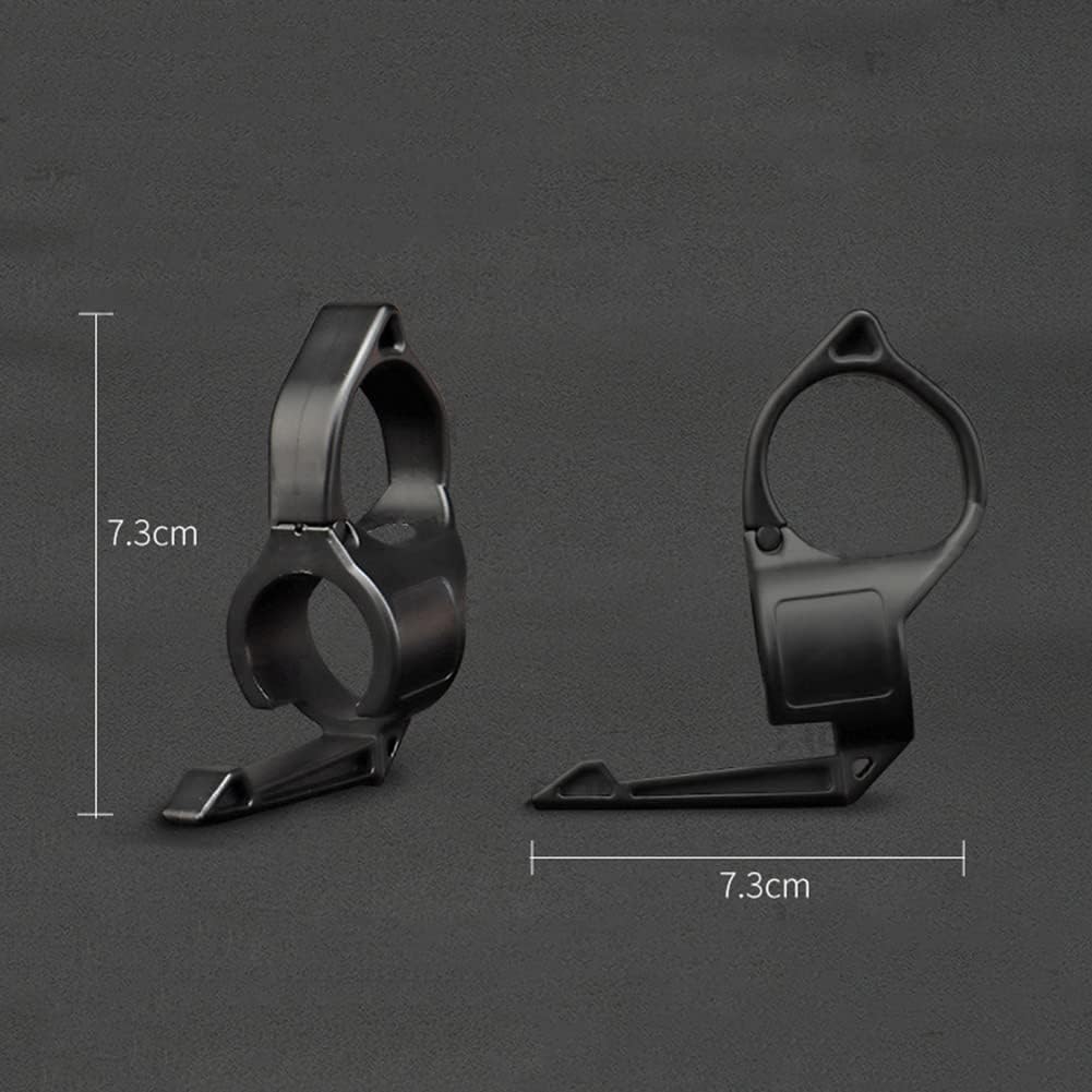 Soporte de anillo de linterna táctica de 1 pulgada con clip de bolsillo para Airsoft Paintball Caza Gear Accesorios (negro)