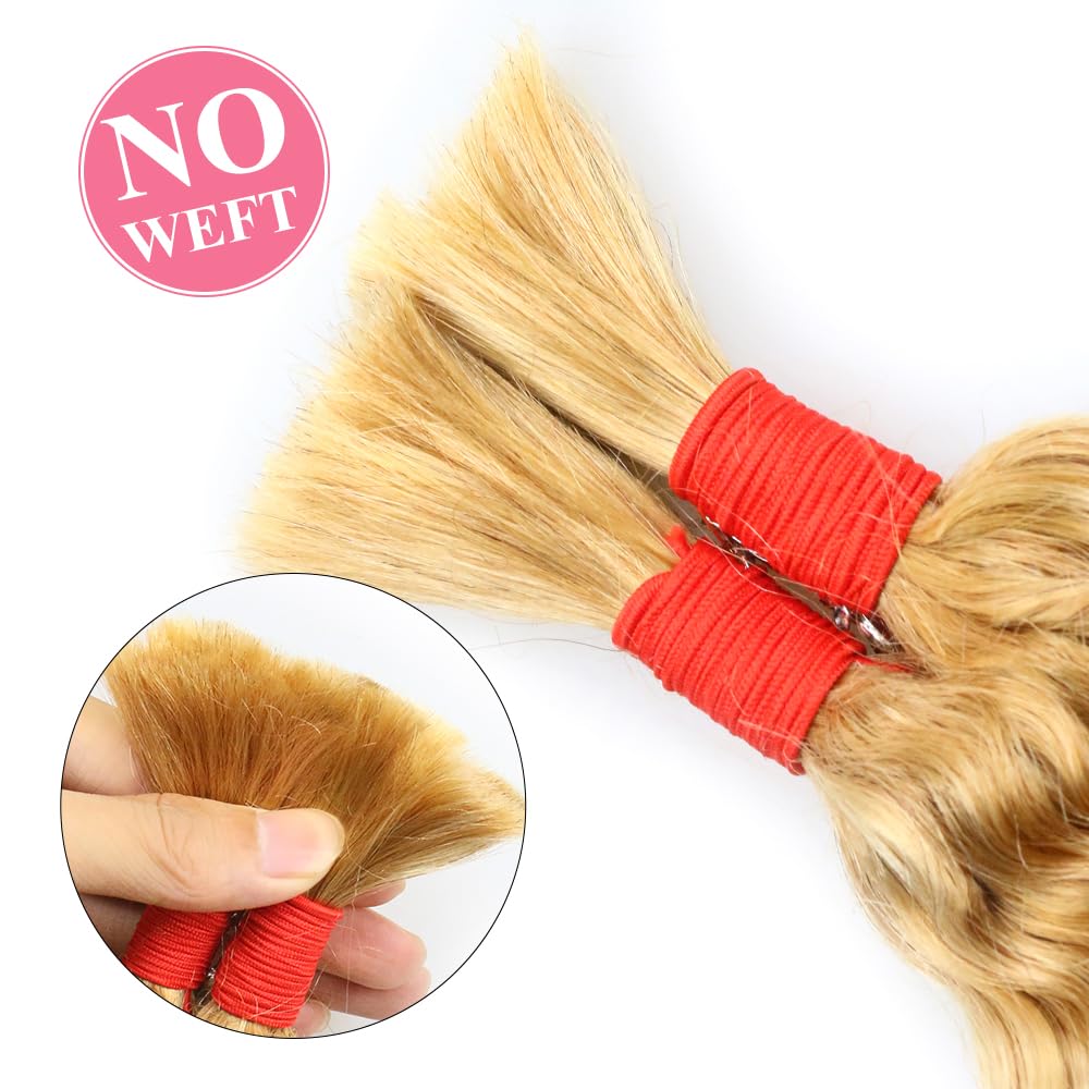 Cabello humano ondulado profundo a granel para trenzar, sin trama, 3.53 oz (1 paquete-2 paquetes), 100% cabello humano virgen brasileño sin