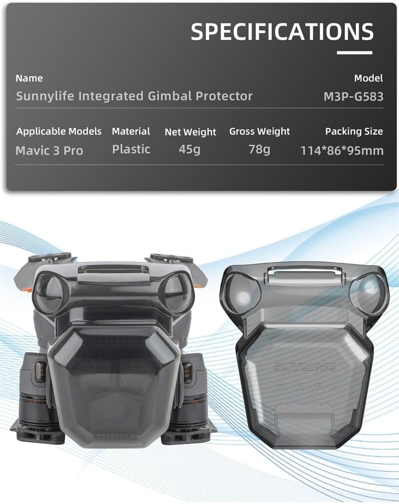 Cubierta de cardán integrada para DJI Mavic 3 Pro Drone Accesorios Transparente Lente Visión Protector de Plástico Cámara Set