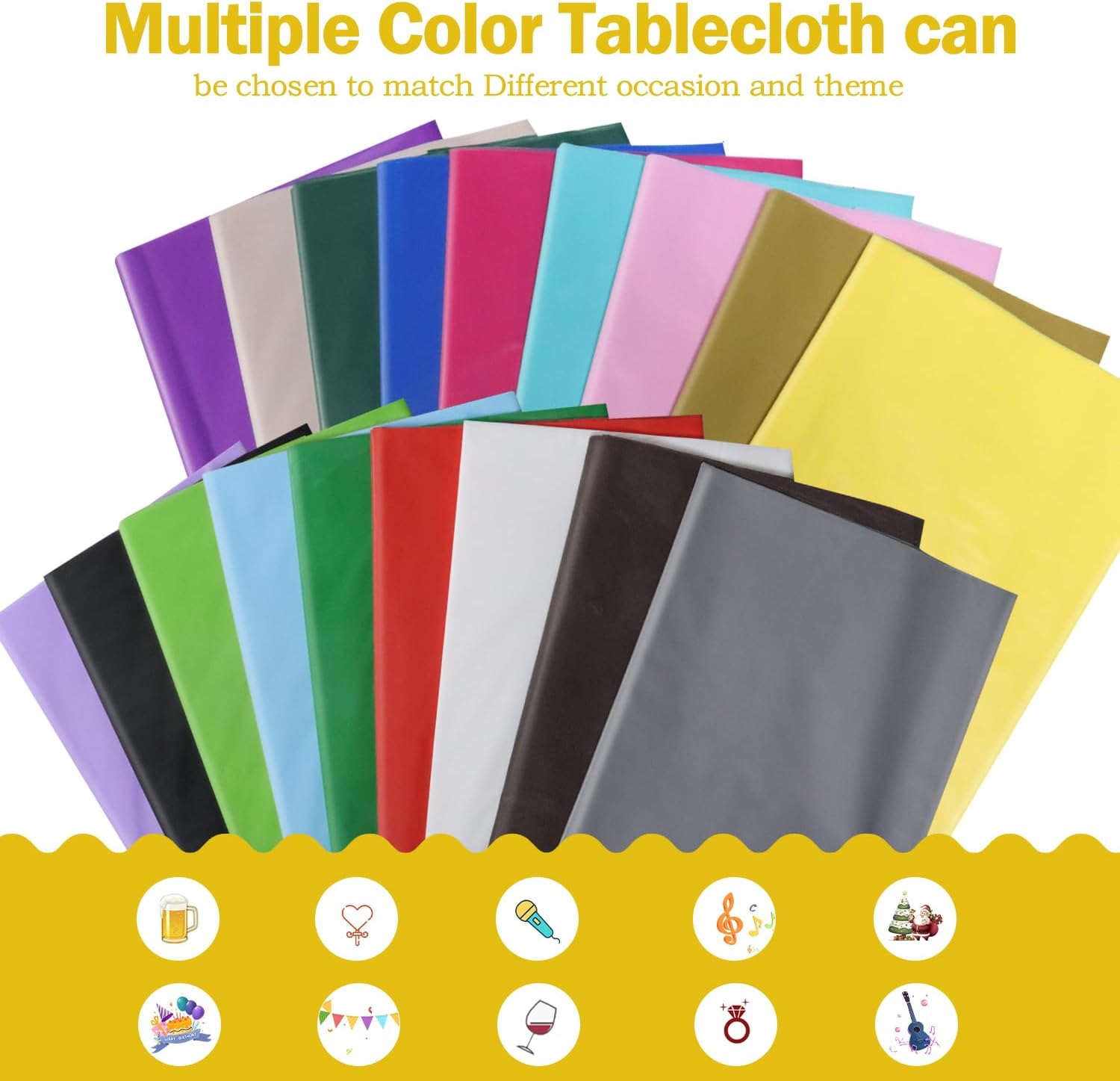 Paquete de 6 manteles de plástico desechables rectangulares de 54 x 108 pulgadas, manteles de plástico negros para fiestas