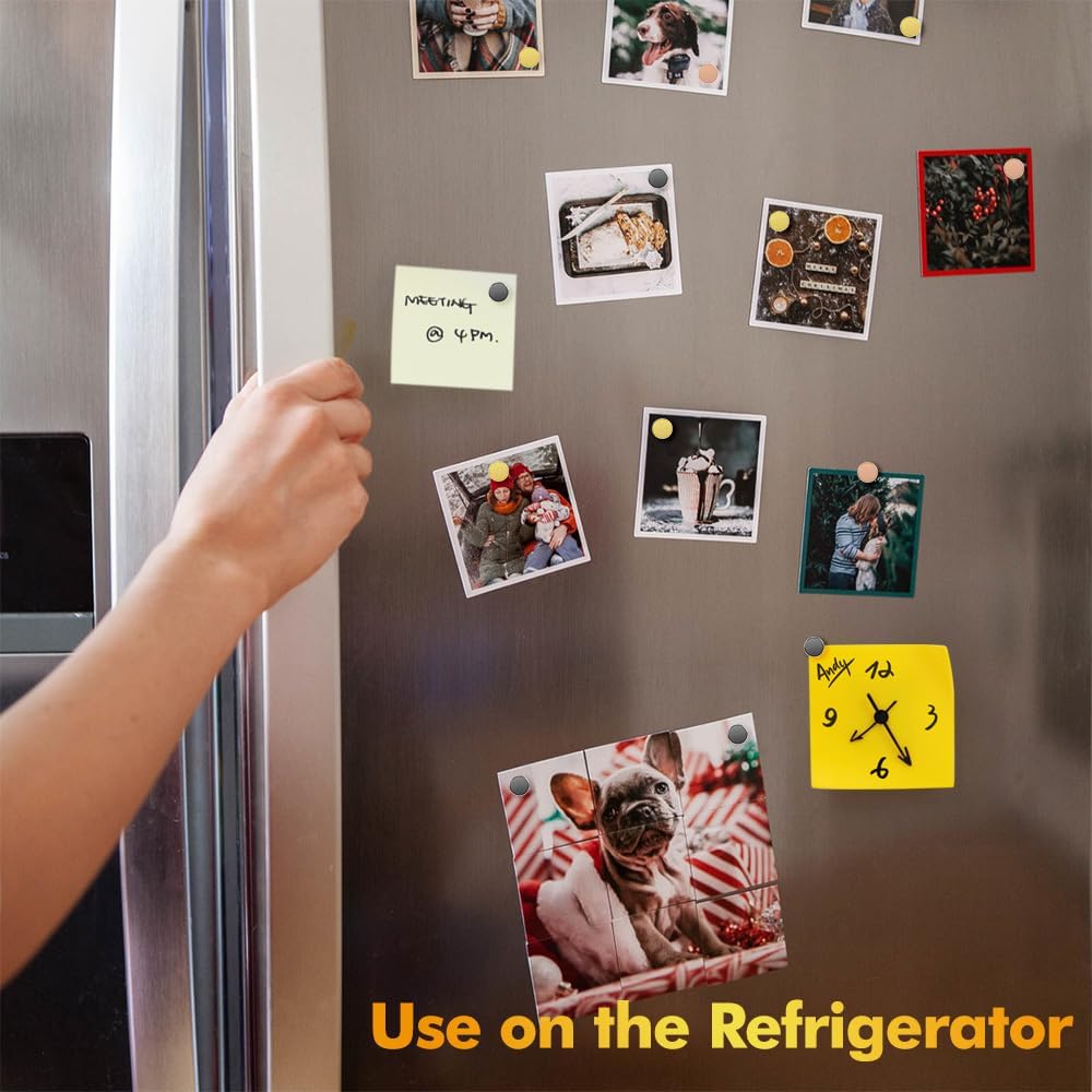 RHINOCATS Imanes para refrigerador, imanes fuertes, pequeños imanes redondos de tierras raras para refrigerador, manualidades, pizarra, imanes de