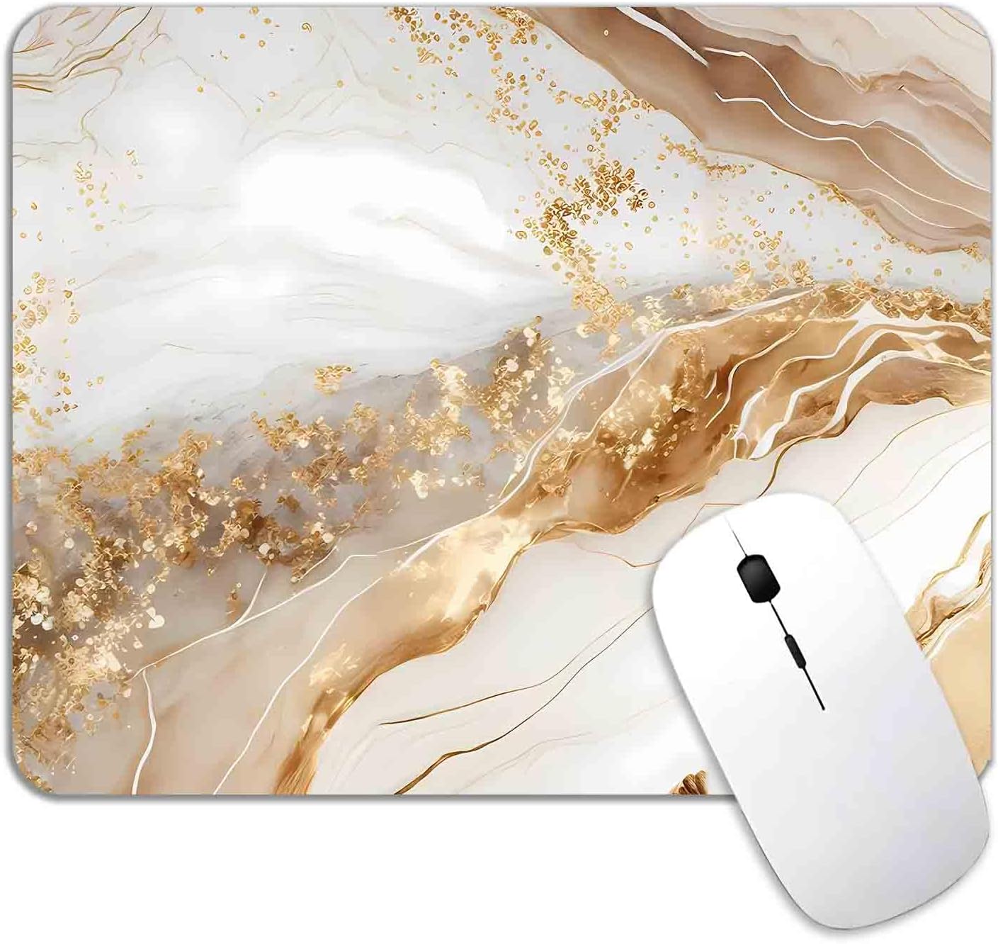 Alfombrilla de mouse de mármol, diseño de arte moderno abstracto, impermeable, antideslizante, de goma para laptop, oficina, computadora, accesorios