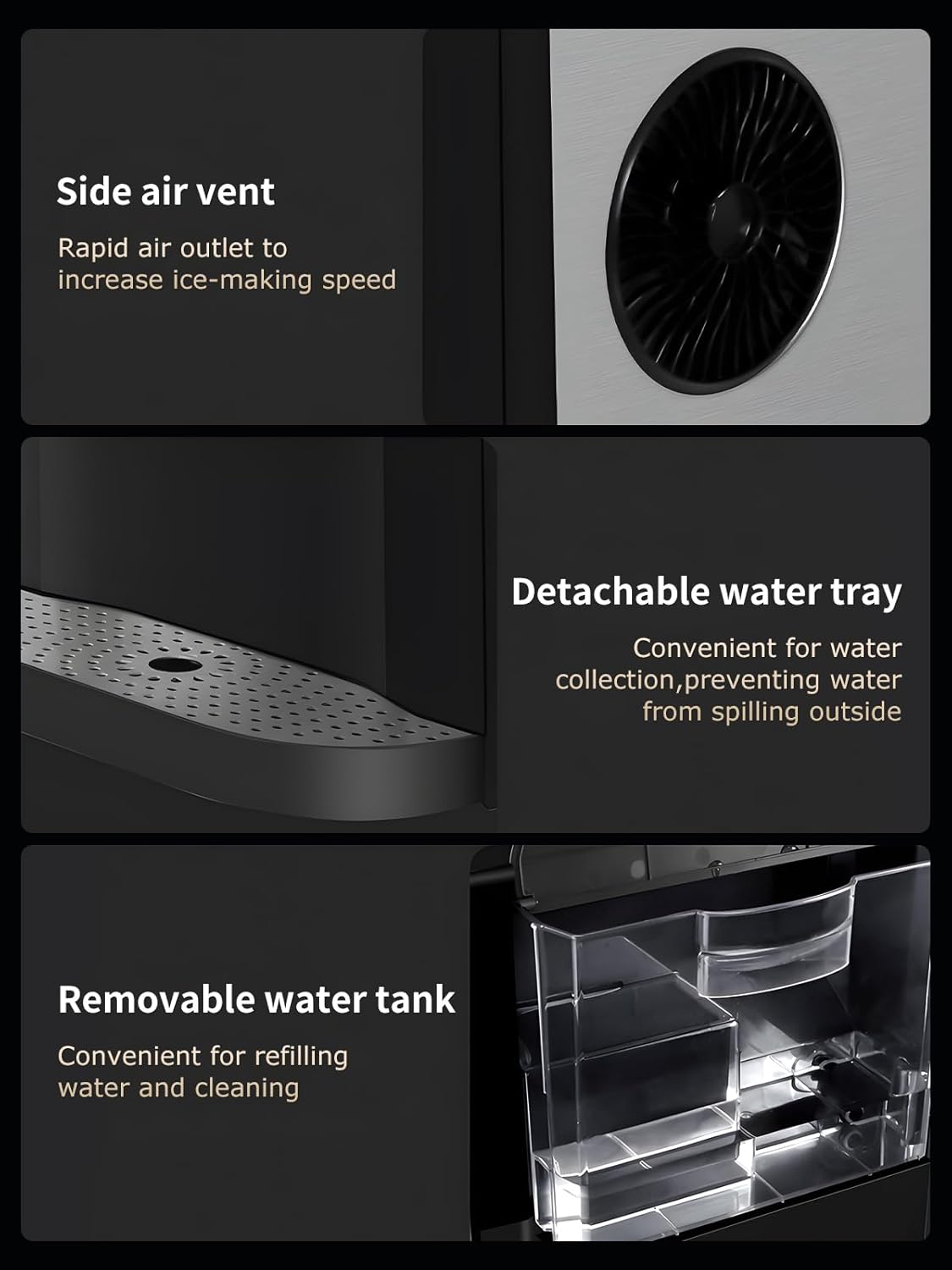 ADT Dispensador de cubitos de hielo Fabricante 48LBS Máquina de hielo Enfriador Nugget Máquina de cubitos de hielo Dispensador de agua