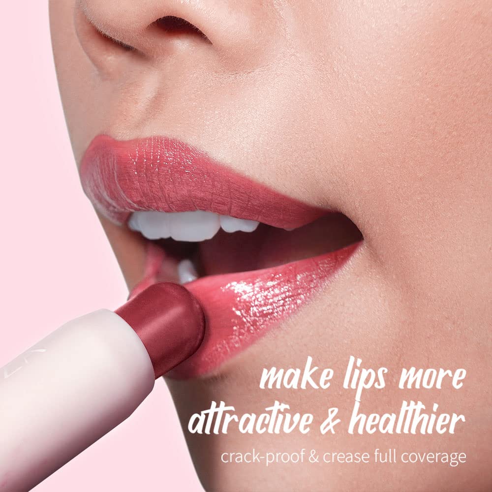 Bálsamo labial tintado con color, acabado semibrillante natural, hidratantecolorante 2 en 1 hidratante para niñas y mujeres #02 Rose-In-Love