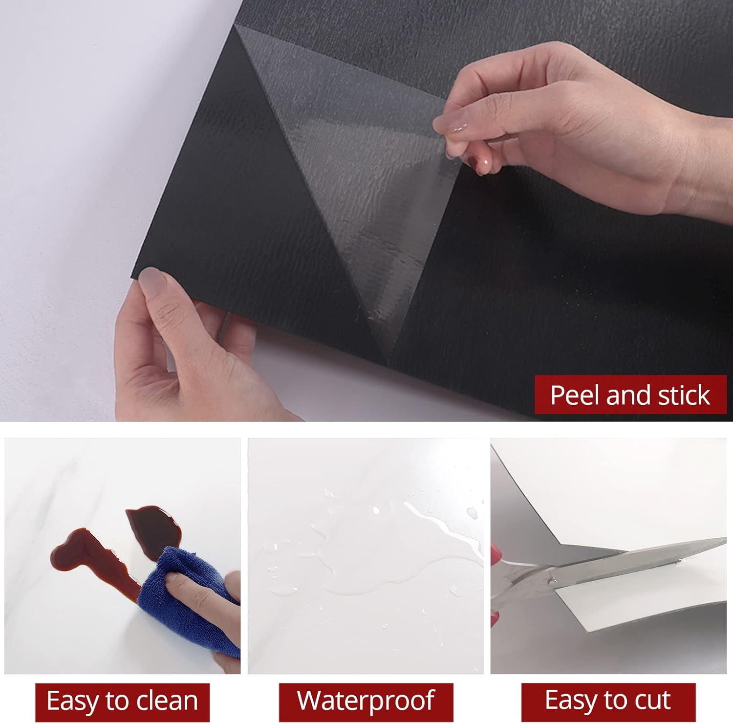 WESTICK Azulejos de baño de mármol blanco para despegar y pegar, azulejos adhesivos de vinilo impermeable para cocina, dormitorio, cámper, 12 x 12