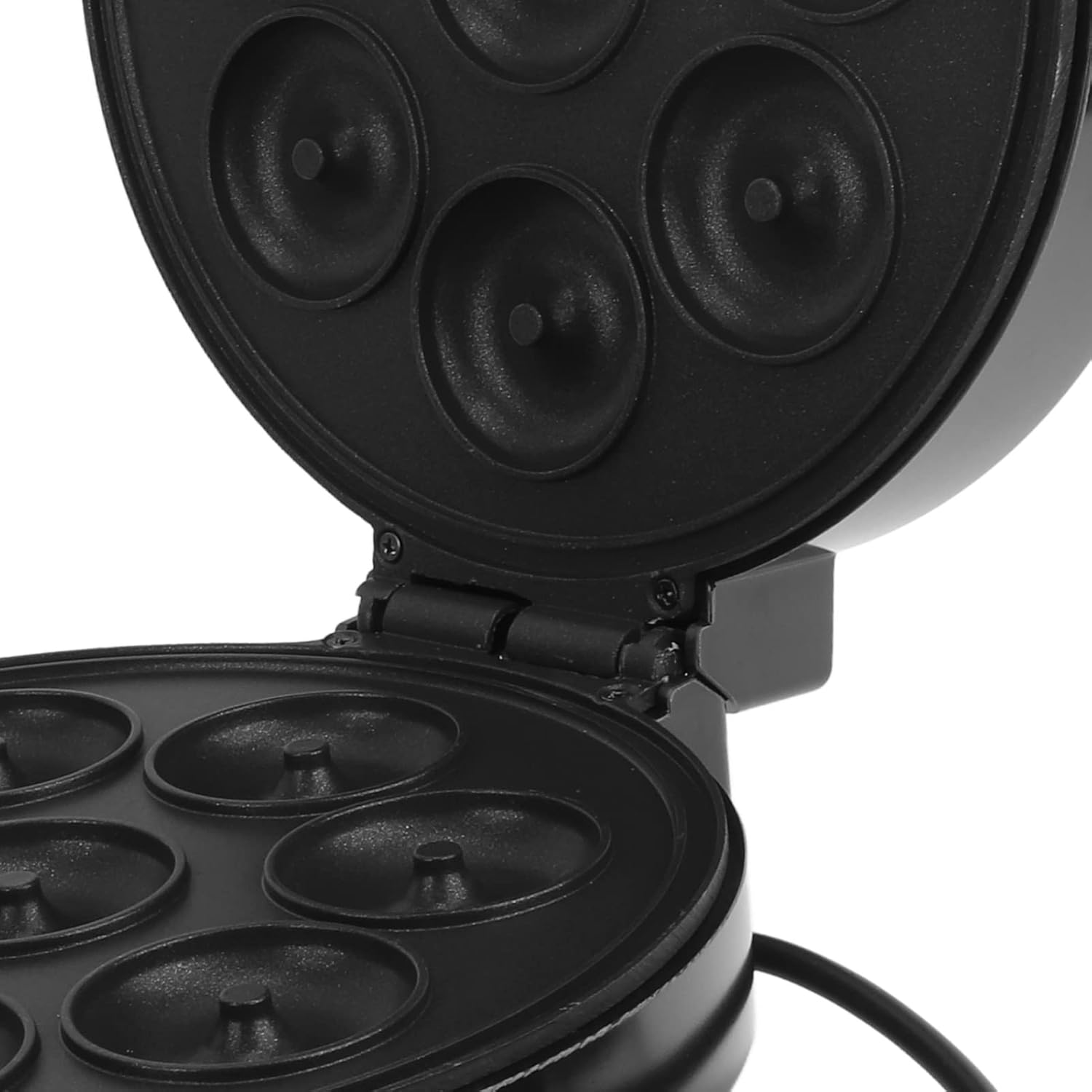 Mini máquina para hacer donas para desayuno amigable con niños con superficie antiadherente para desayuno, aperitivos, postres hace 8 donas enchufe