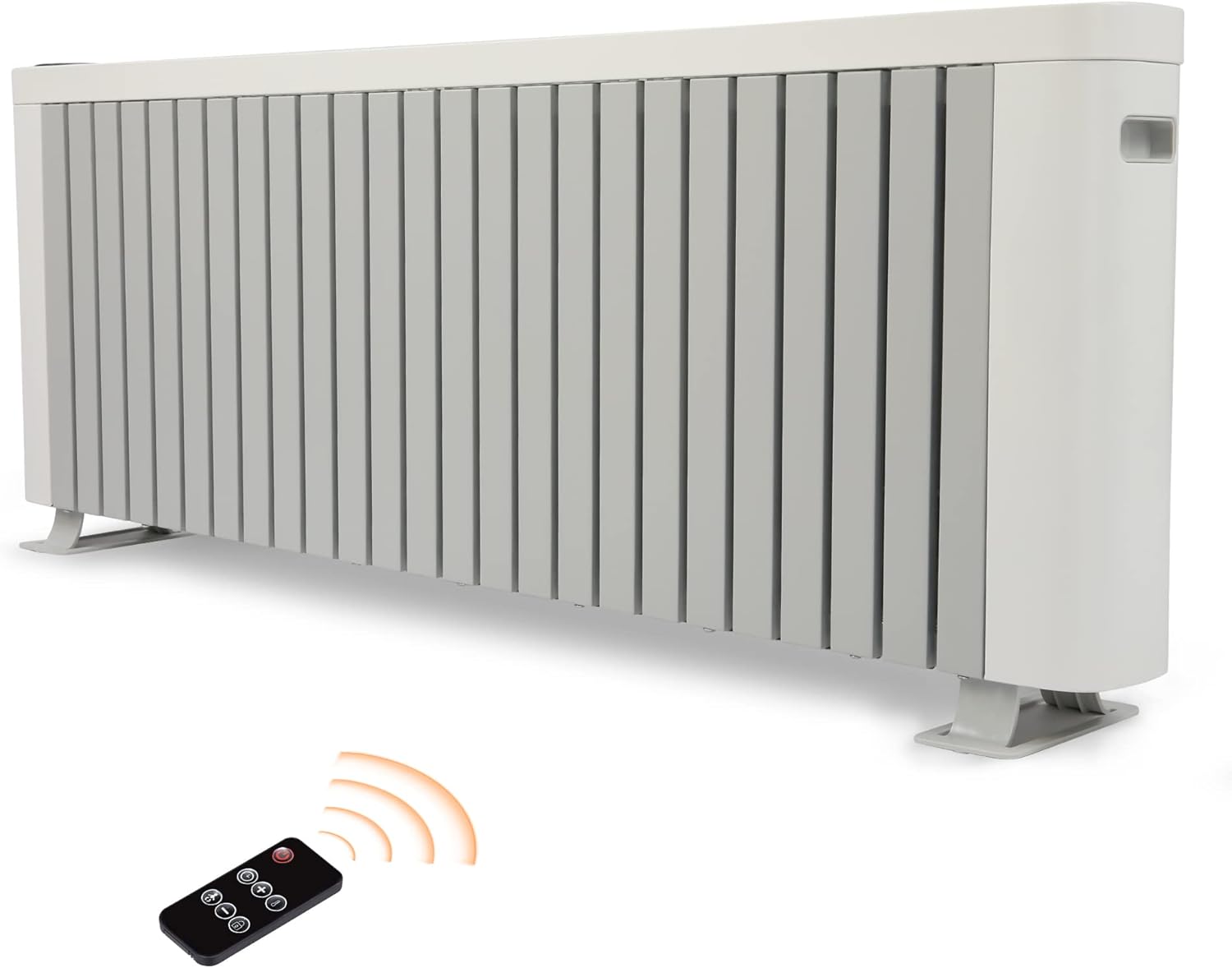 Calentador eléctrico de zócalo de 1500 W, calentador de espacio de habitación grande para uso en interiores, control remoto, pantalla digital LED,