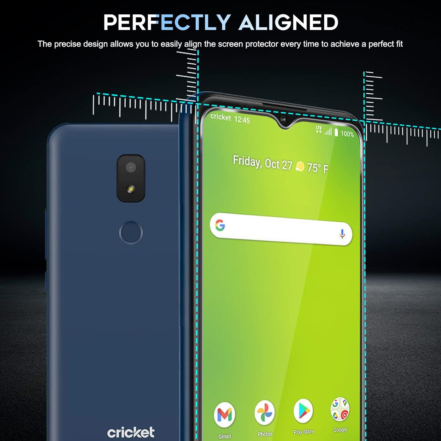 Orzero – Protector de pantalla compatible con Cricket Icon 3, vidrio templado 2.5D, bordes de arco 9 de dureza HD, sin burbujas (reemplazo de por