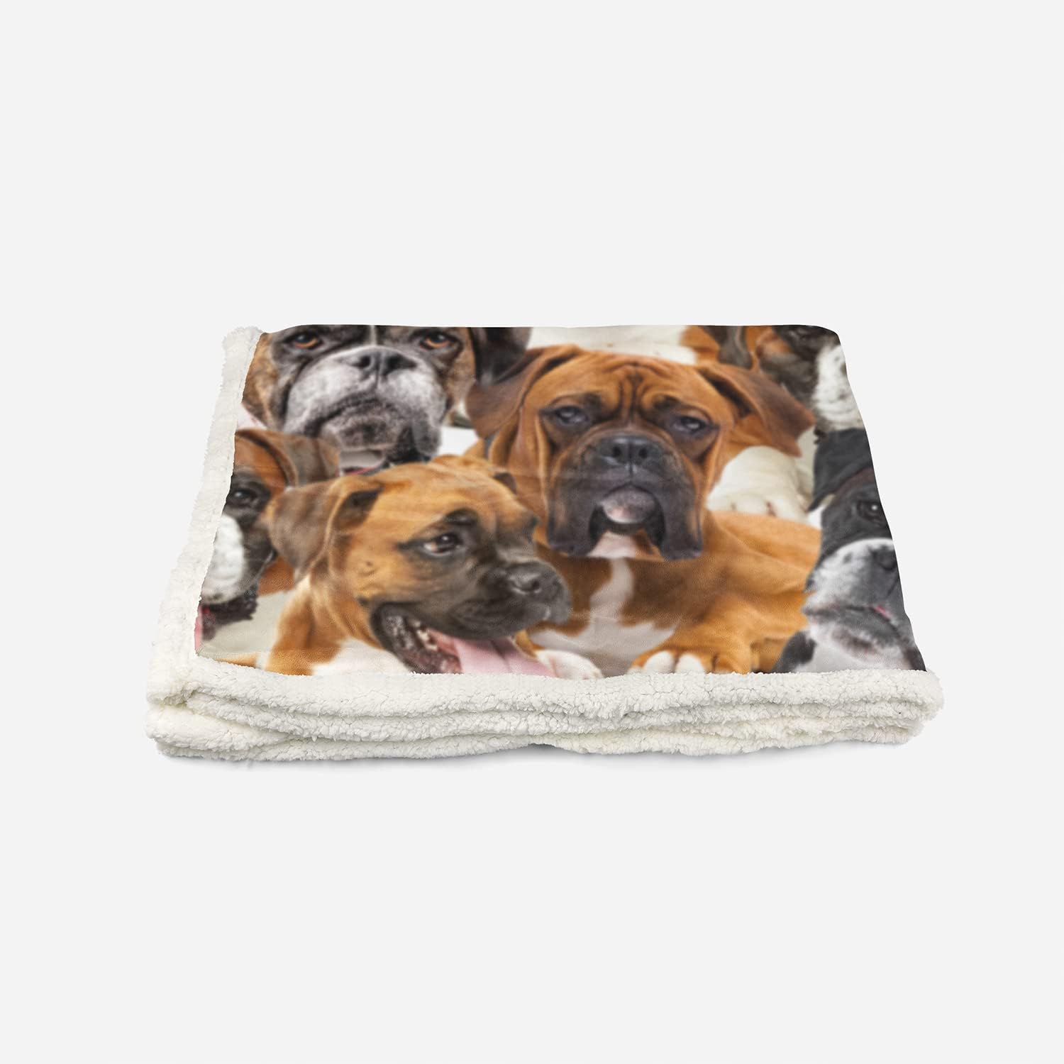 AILONEN Manta tipo bóxer para perros y adultos, con estampado de animales, bonita manta de felpa de doble cara de lana de cordero, franela Sherpa
