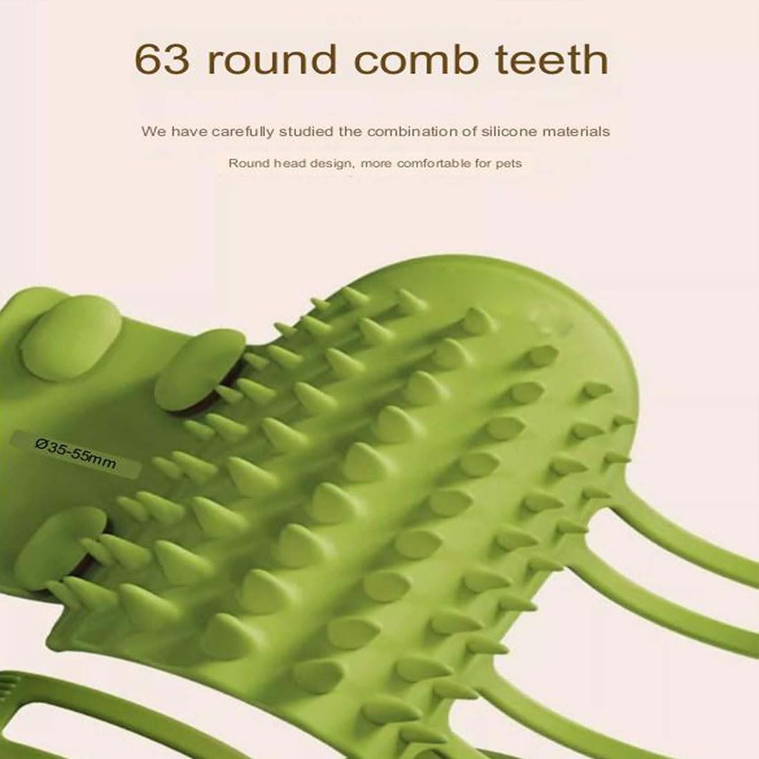 Artefacto de cosquillas para mascotas, cepillo para mascotas con 63 dientes de peine de cabeza redonda, cepillo para rascar esquina de gato, cepillo