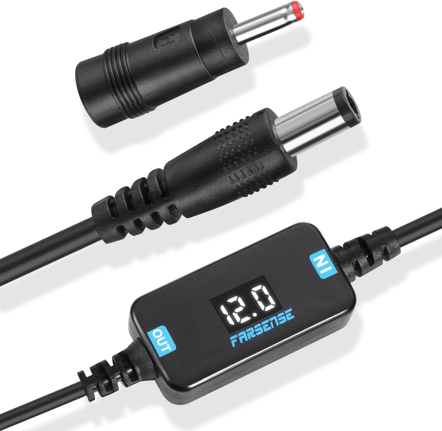 FARSENSE Cable de alimentación USB CC de 5 V a 12 V (3 pies), adaptador USB a CC de 12 V con conector de CC de 0.217 x 0.098 in (compatible con 5.5
