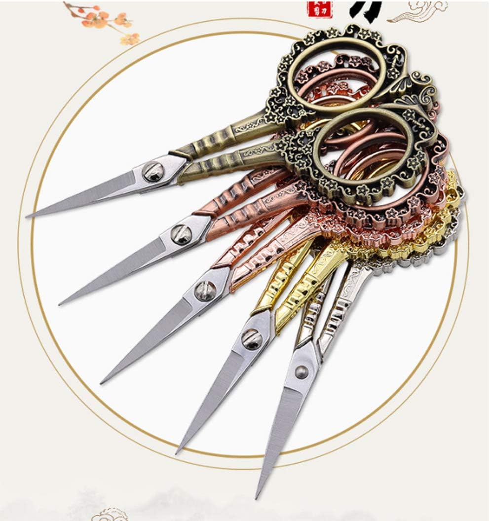 AKOAK 1 paquete de herramientas de manicura, tijeras vintage estilo ciruela, tijeras europeas, elegantes, estilo simple, tijeras multifuncionales de