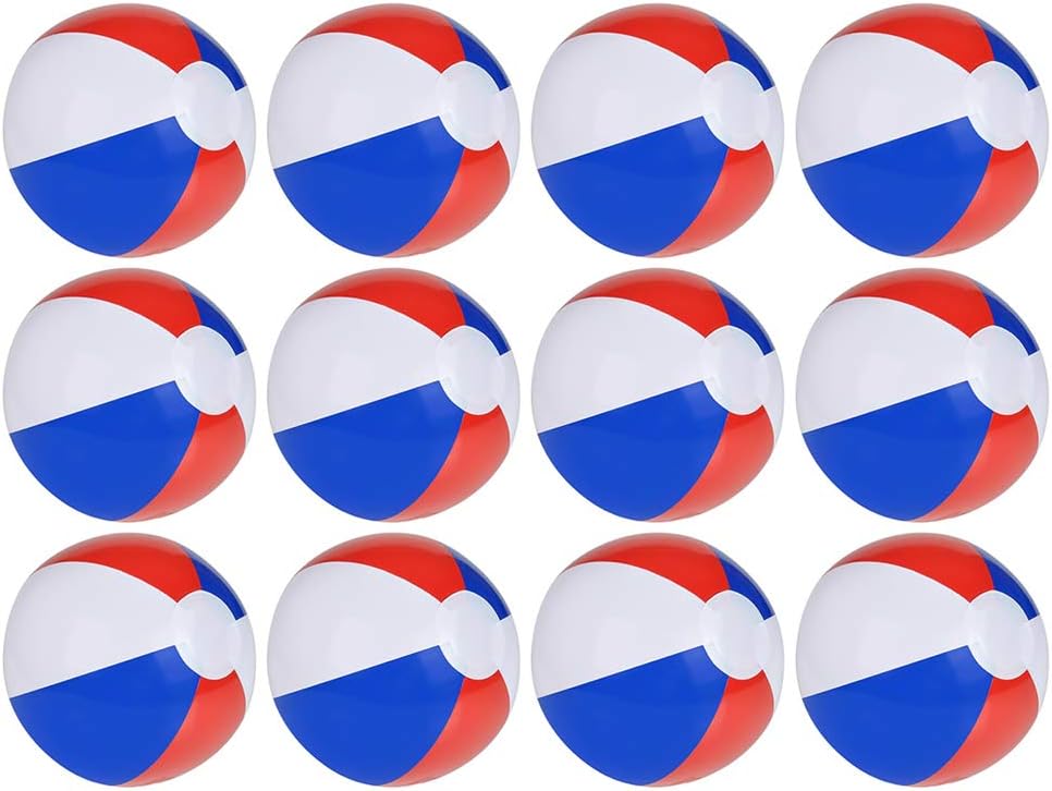 The Dreidel Company Pelotas de playa patrióticas inflables con diseño de bandera de Estados Unidos para fiesta en la piscina, cumpleaños, juguete
