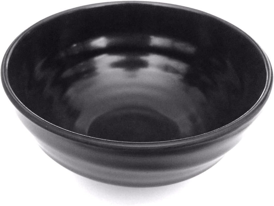 Lucky Star (redondos, melamina tazones Pho sopa de fideos Ramen Wonton sopa tazón de arroz, 4.5″ (8oz), 5.5″ (16oz), 7.5″ (46oz), Negro, Swirl