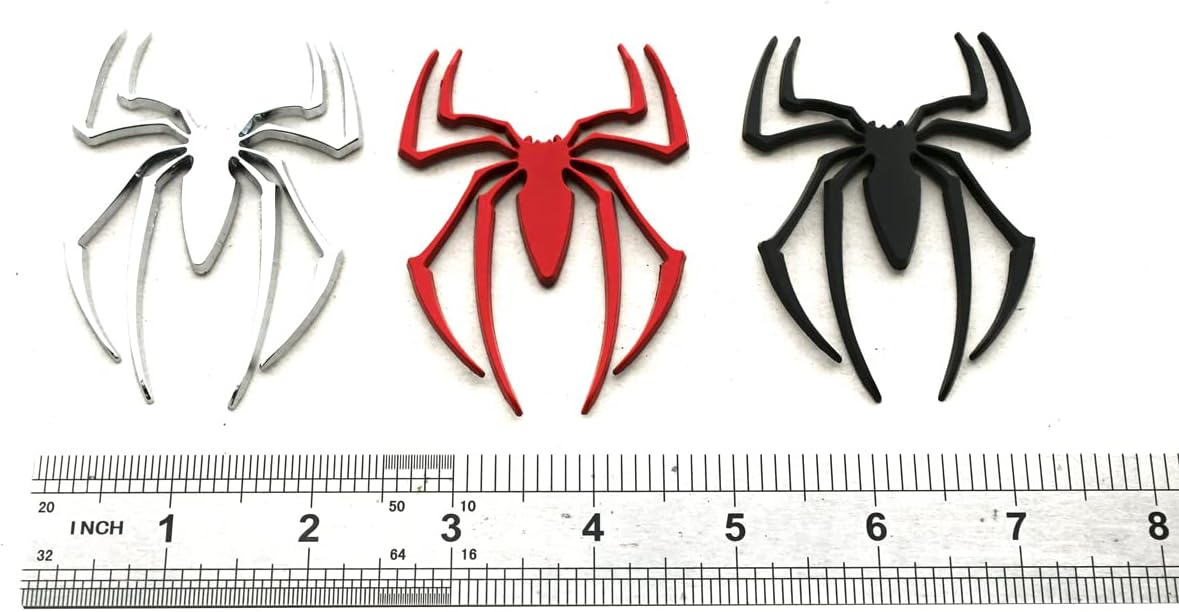 2 calcomanías de araña con logotipo 3D de araña de metal compatible con Can Am Spyder, vehículo universal, camión, motocicleta, RV, scooter, SUV,