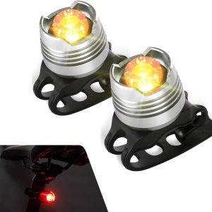 2 luces traseras de bicicleta, luz trasera de espejo con gemas de reflejos, luces LED de micro bicicleta con correa para ciclismo nocturno (plateado) 2 luces traseras de bicicleta, luz trasera de espejo con gemas de reflejos, luces LED de micro bicicleta con correa para ciclismo nocturno (plateado)