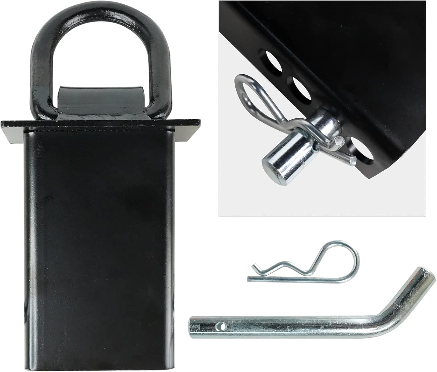 JCD – Paquete de 4 anillos en D ajustables y resistentes con 4 agujeros para ajuste  Bolsillo de estaca con anilla en D para camiones de plataforma
