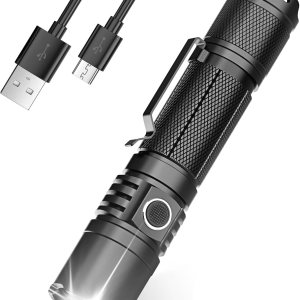 COSMOING Linterna LED de alta potencia USB C recargable, 1600 lúmenes linterna táctica IP65 impermeable linterna de mano para emergencia, policía COSMOING Linterna LED de alta potencia USB C recargable, 1600 lúmenes linterna táctica IP65 impermeable linterna de mano para emergencia, policía