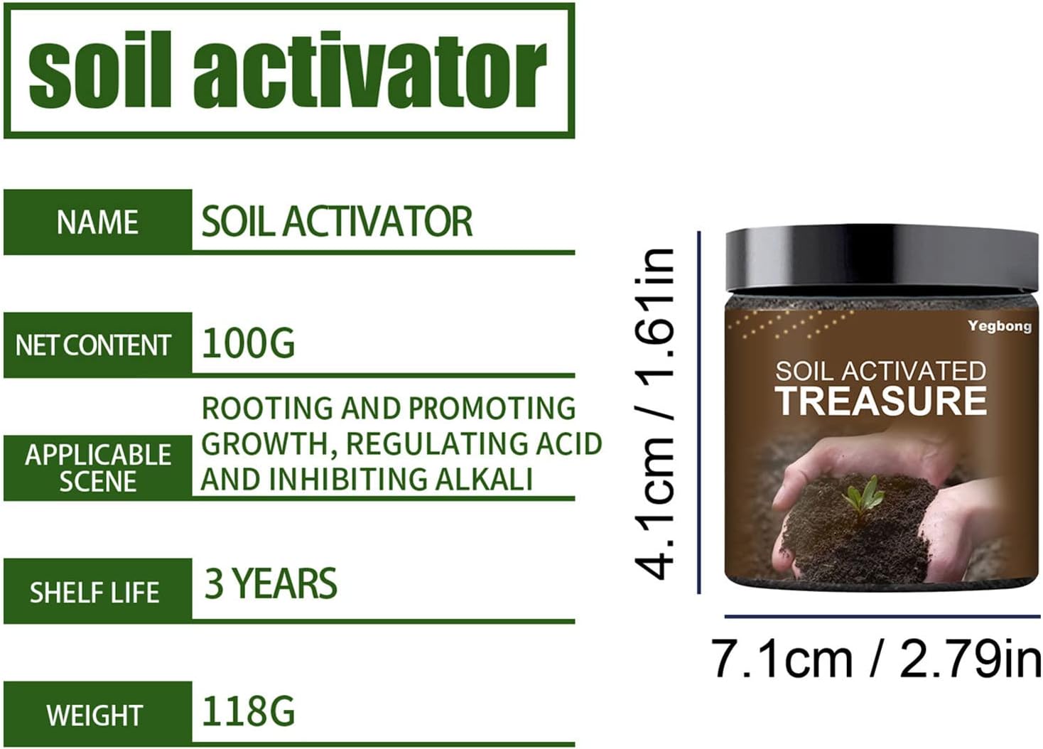 Tesoro activado por el suelo, mezcla para macetas de activación de suelo, suplemento vegetal para etapas, mezcla para macetas de activación de suelo