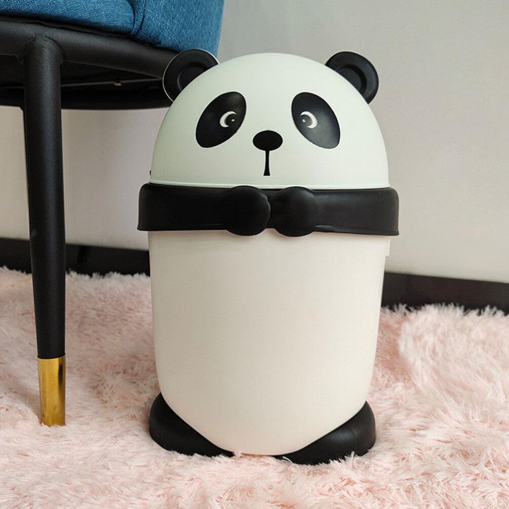Happyyami Bote de basura pequeño de dinosaurio para habitación de los niños, bote de basura para oficina, papelera de panda de dibujos animados,