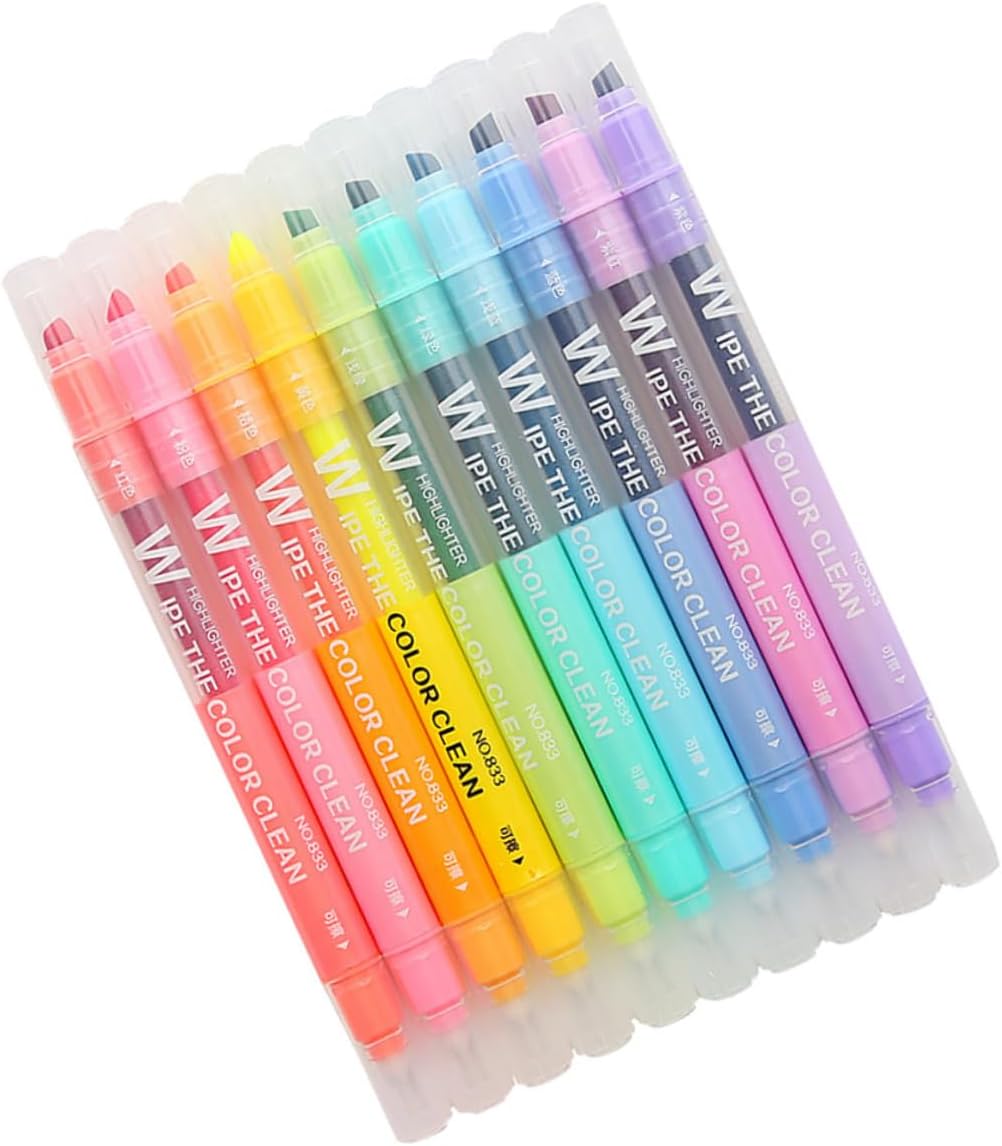 MAGICLULU 10 Uds. Resaltador borrable Estudiantes Papelería Marcador Pastel Líquido Resaltador Líquido Resaltadores Pluma Plástico Uso Estudiante