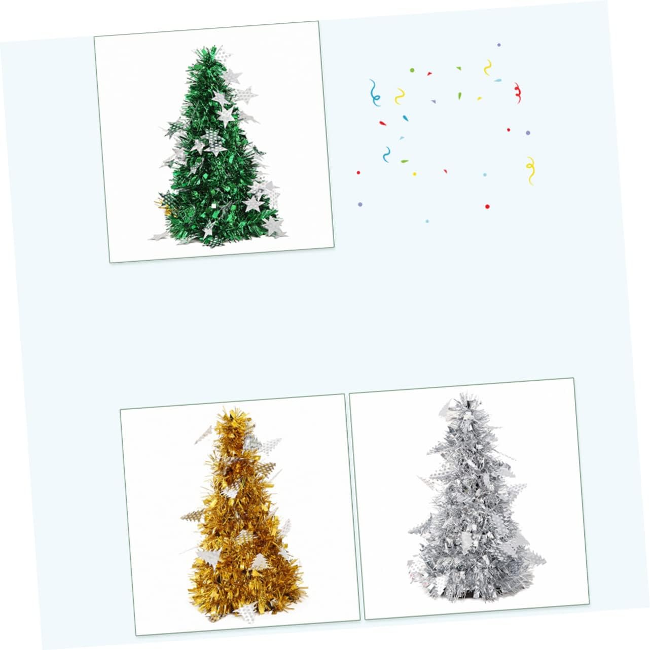 Árbol de Navidad metálico, 5 piezas, árbol de cedro artificial, centros de mesa, árboles de sisal, árbol de Navidad en miniatura, escritorio,