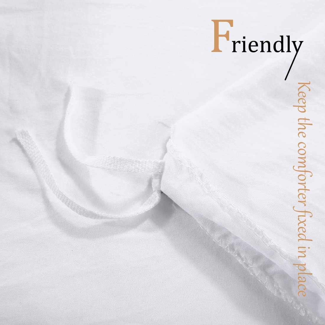 Precious Star Linen Funda de edredón tamaño matrimonialqueen de 90 x 90 pulgadas  Cierre de cremallera y lazos en las esquinas  Ligero y