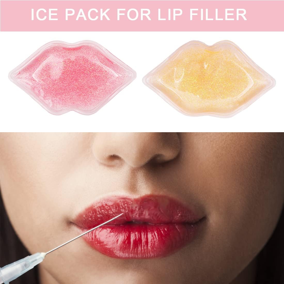 Paquetes de hielo para labios, paquete de hielo para labios, mini bolsa de hielo para uso en frío para labios para evitar que el lápiz labial se