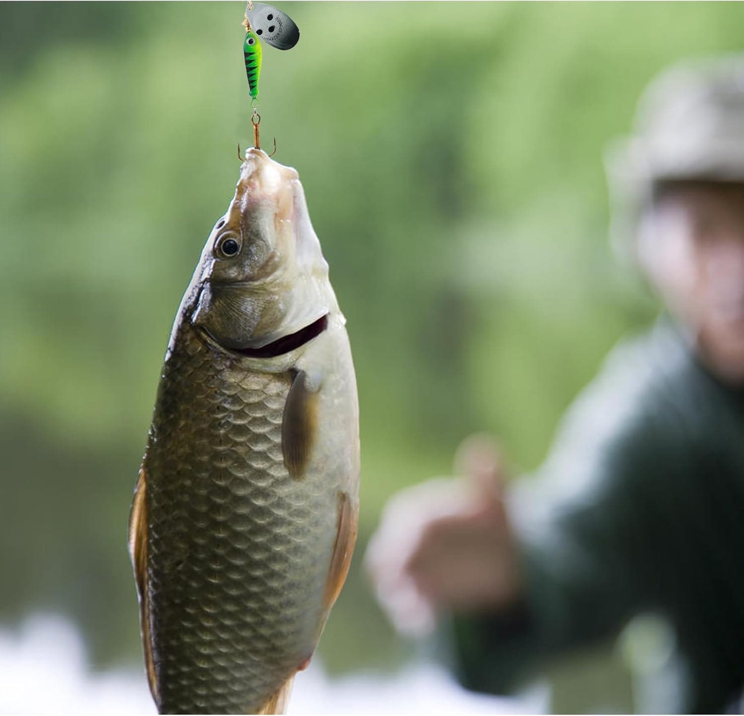 Juego de 4 cebos giratorios de pesca, señuelos de pesca de lubina, cebos giratorios para equipo de pesca de lubina, regalo de gancho de pesca para