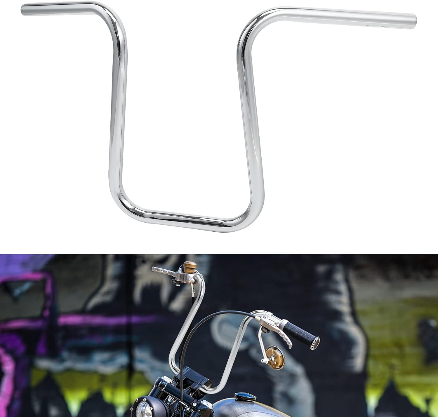 TCT-MOTORPARTS Manillar de suspensión Ape de 15 pulgadas de elevación y 1 pulgada apto para Harley Dyna Street Fat Bob Softail