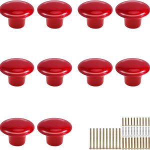 10 pomos de puerta de cerámica vintage de forma redonda para cajón, armario, armario, cajón, gabinete, accesorios de cocina para el hogar (rojo) 10 pomos de puerta de cerámica vintage de forma redonda para cajón, armario, armario, cajón, gabinete, accesorios de cocina para el hogar (rojo)