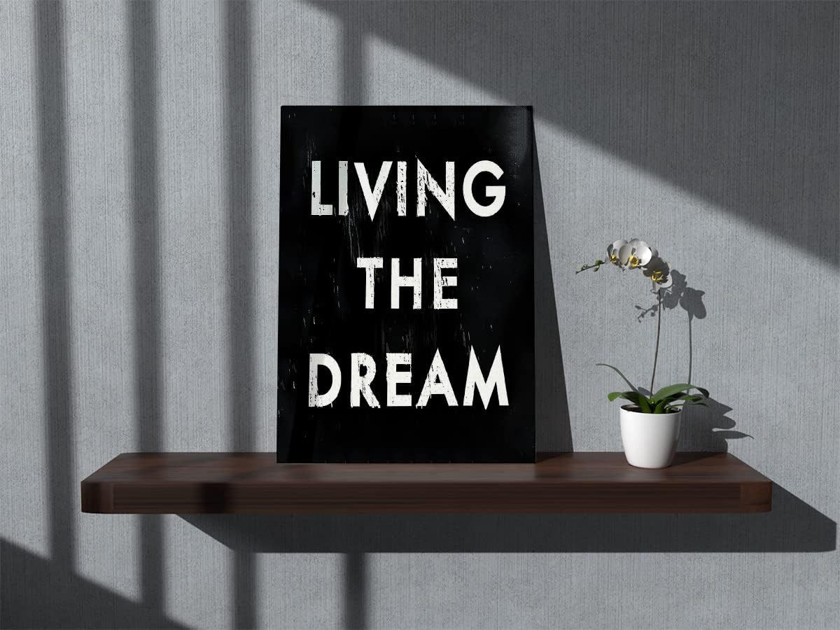 BXFAHZJ Living The Dream – Lienzo decorativo para pared, diseño de ensueño de granja, 11 x 14 pulgadas, decoración para el hogar, dormitorio, sala